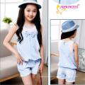 wholesales korea style cotton cowboy jumpsuit girls siamese pants for girl